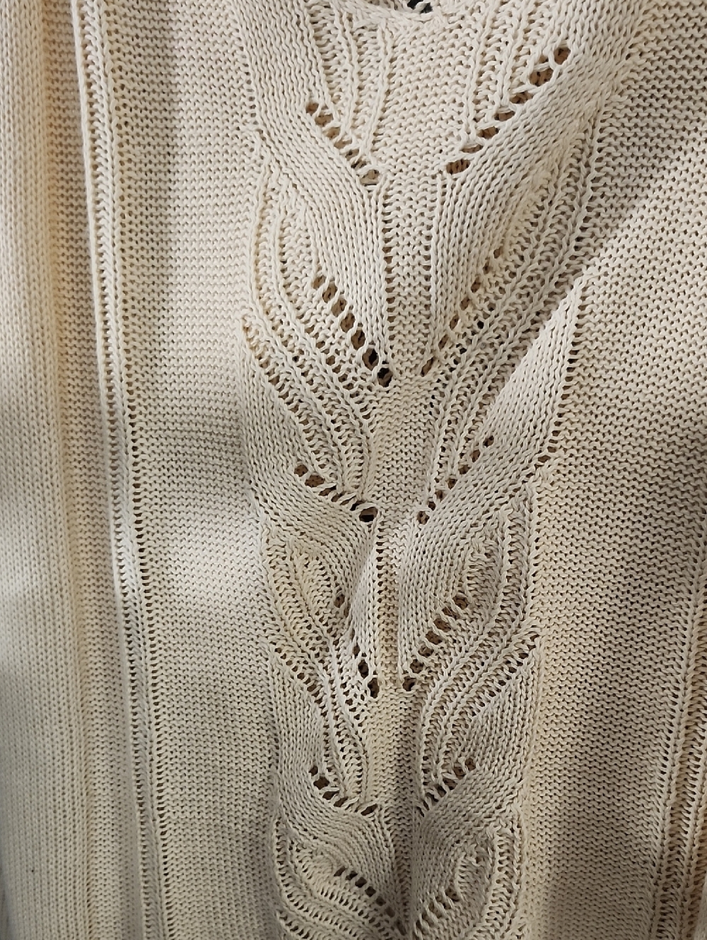Cream crochet knit